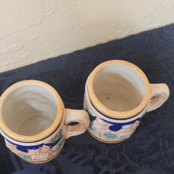 Two- Beer Steins; Miniature German Shot Glass Mugs Ceramic Collectibles Vintage - Picture 5 of 9